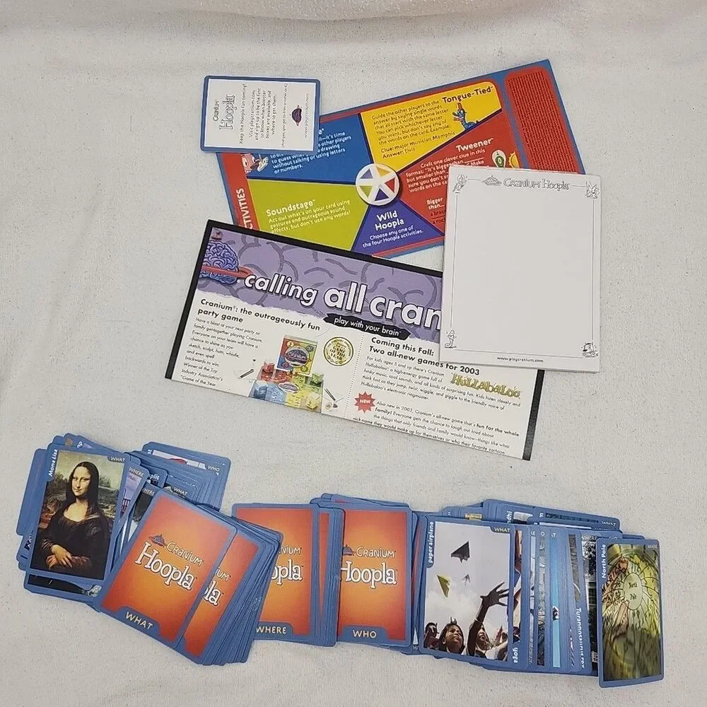 Game Cranium Hoopla Card 2002 Edition Every Second Counts Family 1 Card Missing
